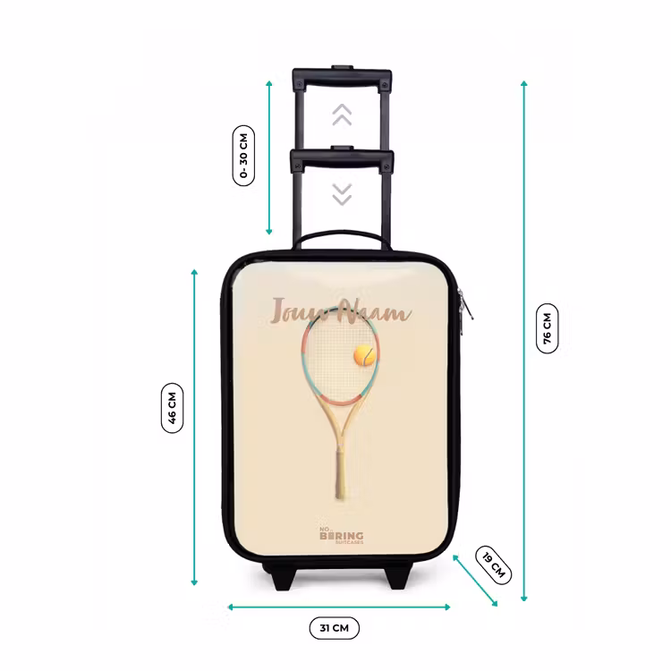 Kinderkoffer - Een tennisracket in beige tinten — 6