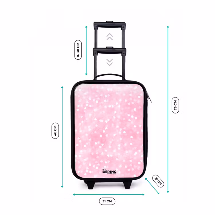 Kinderkoffer - Roze glitter hartjes — 6