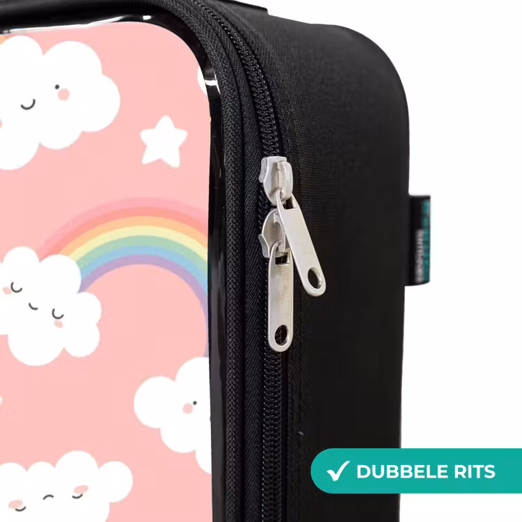 Kinderkoffer - Roze met regenboog patroon — 5