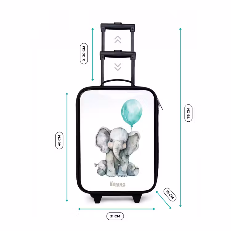 Kinderkoffer - Olifant met blauwe ballon — 6