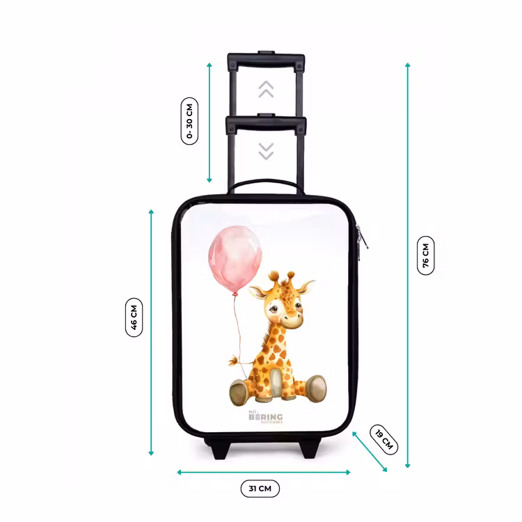 Kinderkoffer - Giraffe met roze ballon — 6