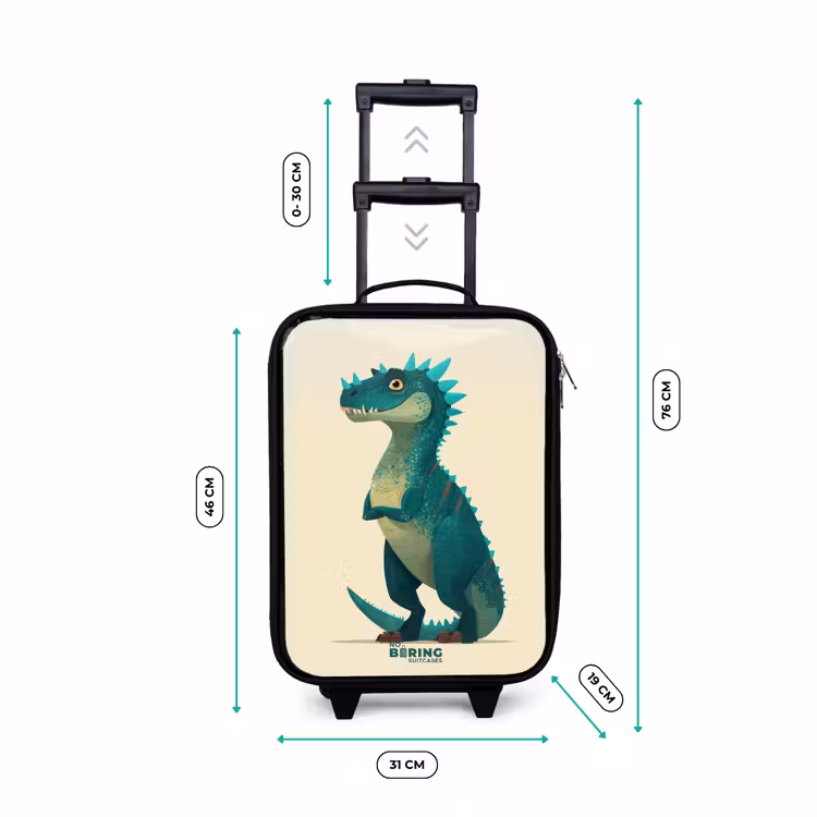Kinderkoffer - Spiky dino met vriendelijke blik — 6