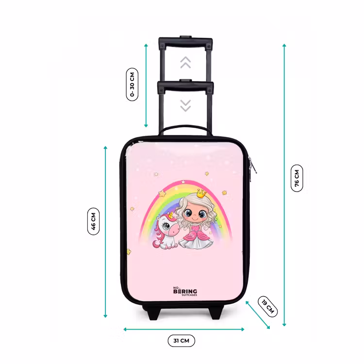 Kinderkoffer - Prinses en een eenhoorn bij een regenboog roze — 4