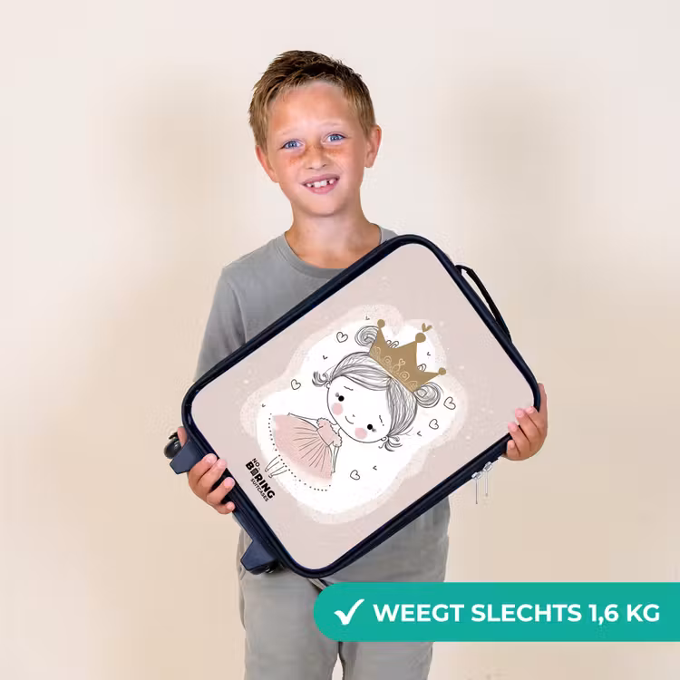 Kinderkoffer - Prinses op gekleurde achtergrond met hartjes — 2