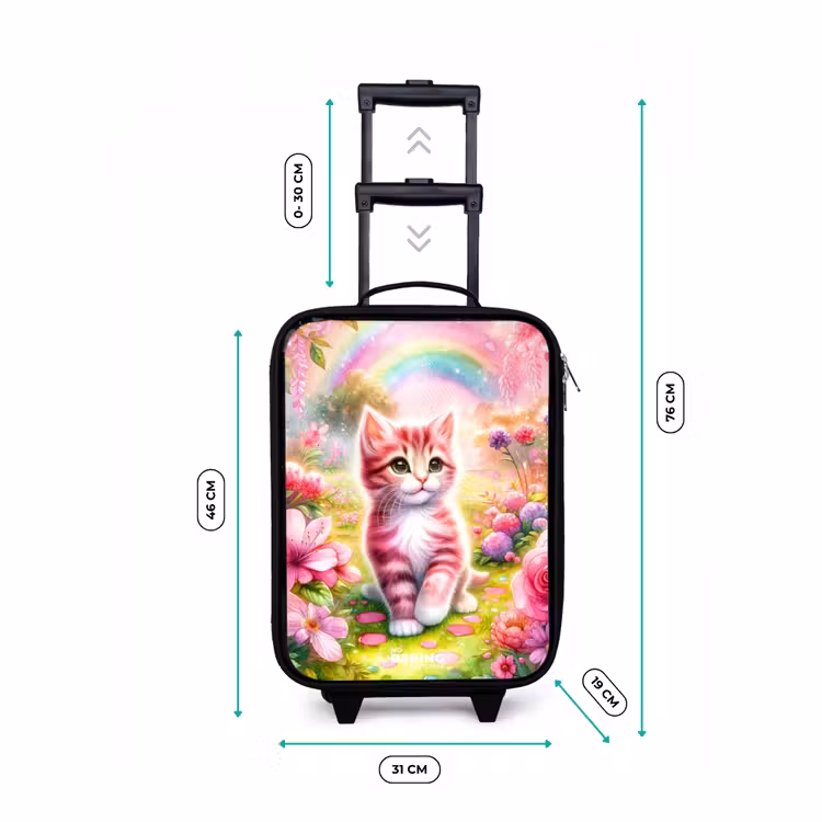 Kinderkoffer - Kitten met regenboog en bloemen — 6