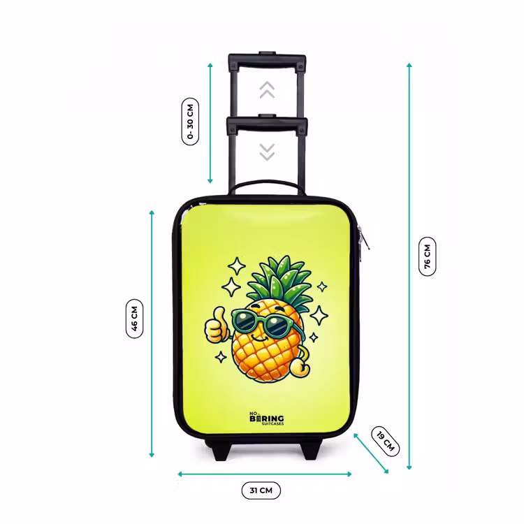 Kinderkoffer - Blije ananas met groene achtergrond — 4