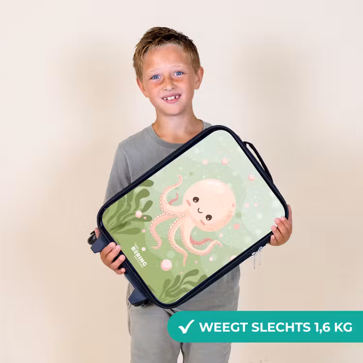Kinderkoffer - Roze octopus met een lach — 2