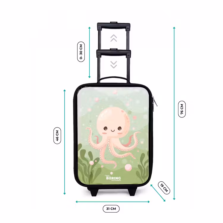 Kinderkoffer - Roze octopus met een lach — 6