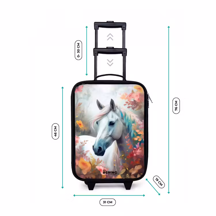 Kinderkoffer - Wit paard omringd door bloemen — 6