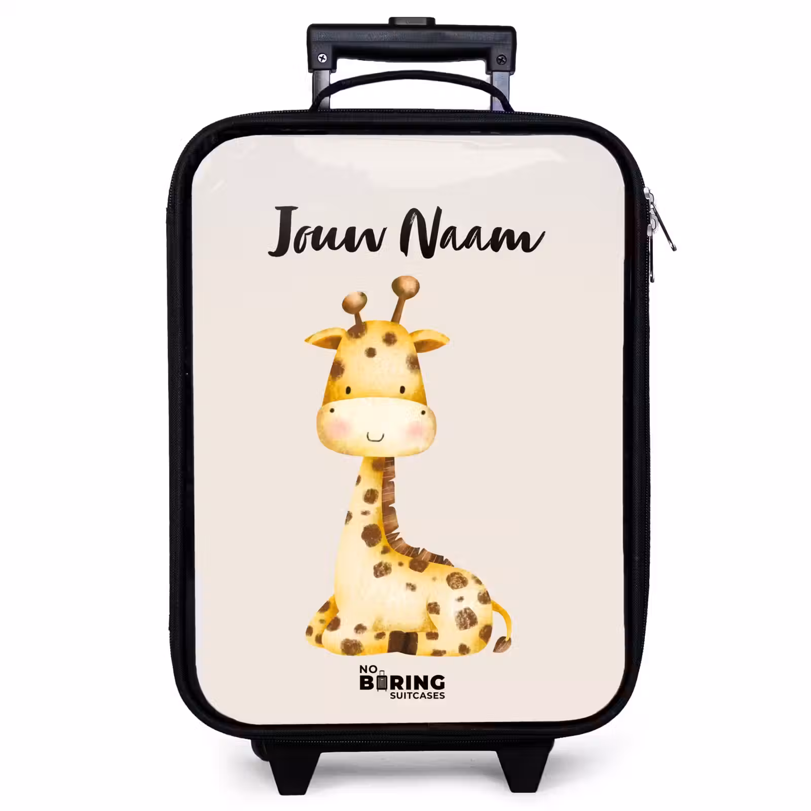 Kinderkoffer met naam - Zwart - Gigi Giraffe — 1