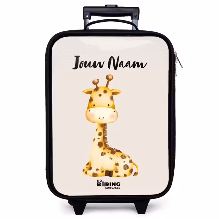 Kinderkoffer met naam - Zwart - Gigi Giraffe — 1