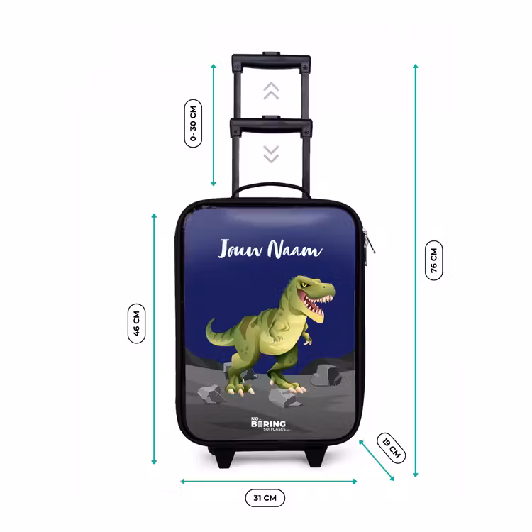 Kinderkoffer met naam - Zwart - Tjibbe T-Rex — 6