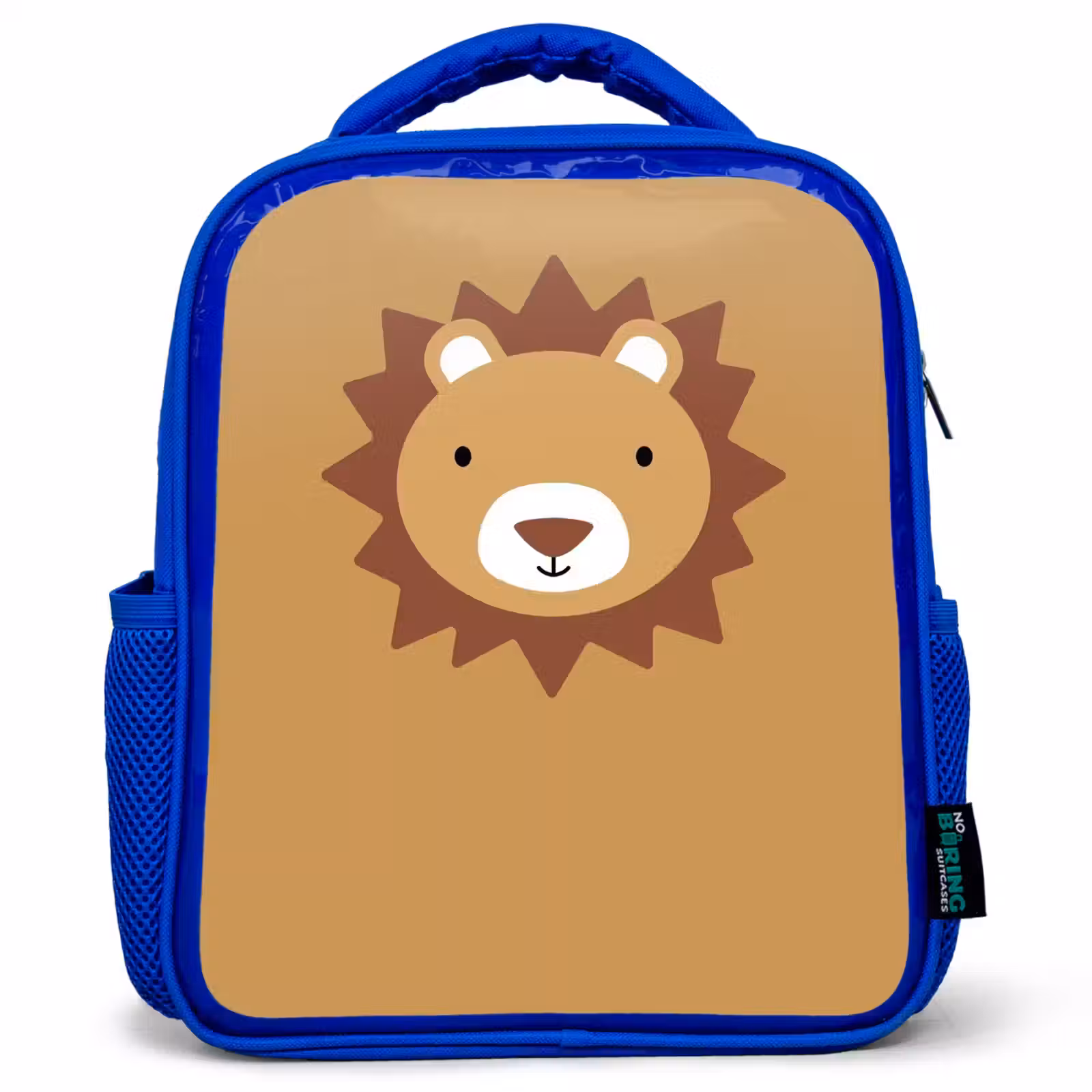 Kinderrugzak - Blauw - Dierenportret - Leeuw - Bruin — 1