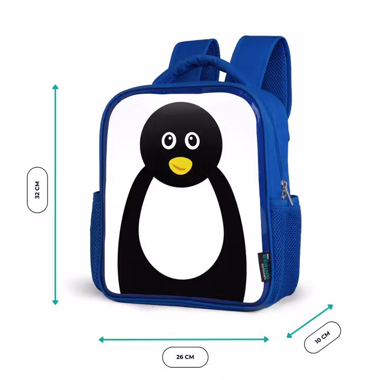 Kinderrugzak - Blauw - Dierenportret - Pinguïn - kinderen — 6