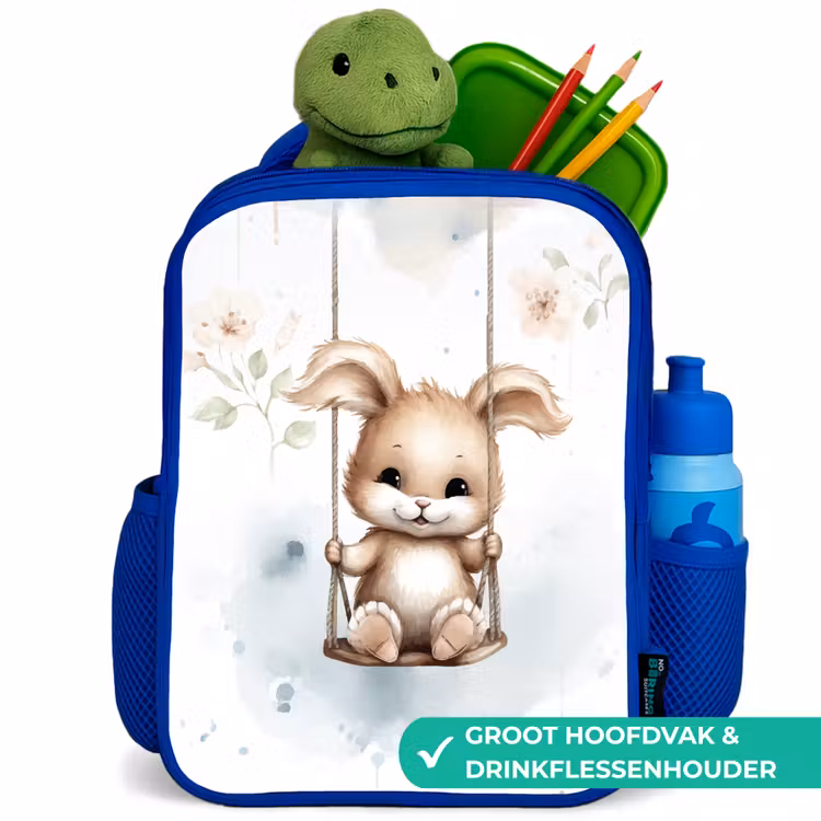 Kinderrugzak - Blauw - Konijn - Baby dier - Kinderen — 5