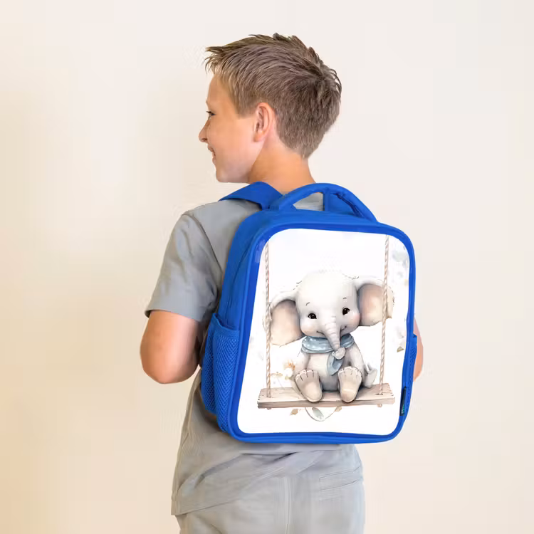 Kinderrugzak - Blauw - Olifant - Dier - Kinderen — 3