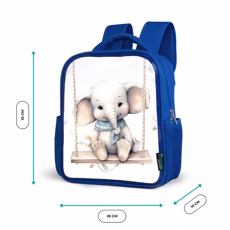 Kinderrugzak - Blauw - Olifant - Dier - Kinderen — 6