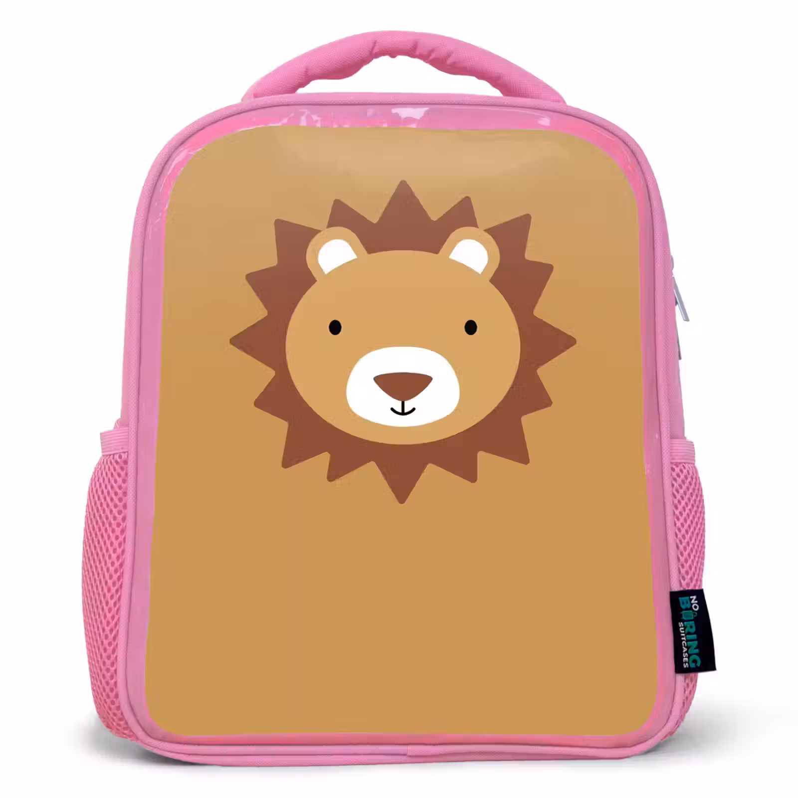 Kinderrugzak - Roze - Dierenportret - Leeuw - Bruin — 1