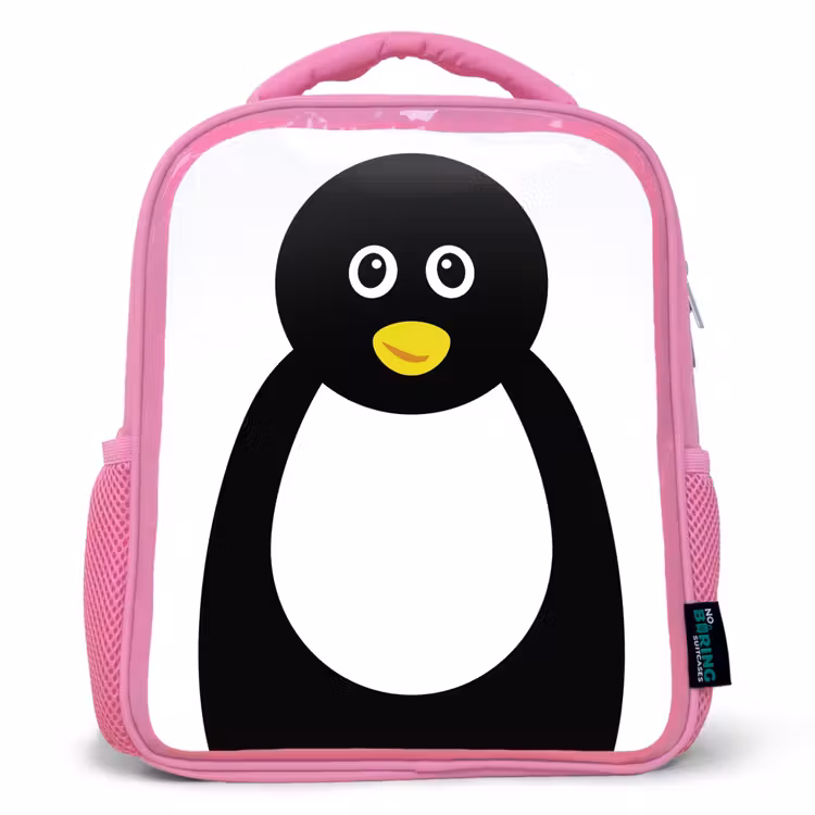 Kinderrugzak - Roze - Dierenportret - Pinguïn - kinderen — 1