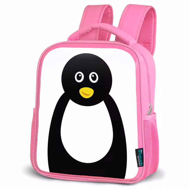 Kinderrugzak - Roze - Dierenportret - Pinguïn - kinderen — 6