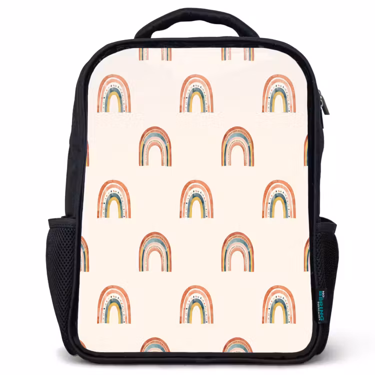 Kinderrugzak - Zwart - Boho - Regenboog - Patroon — 1