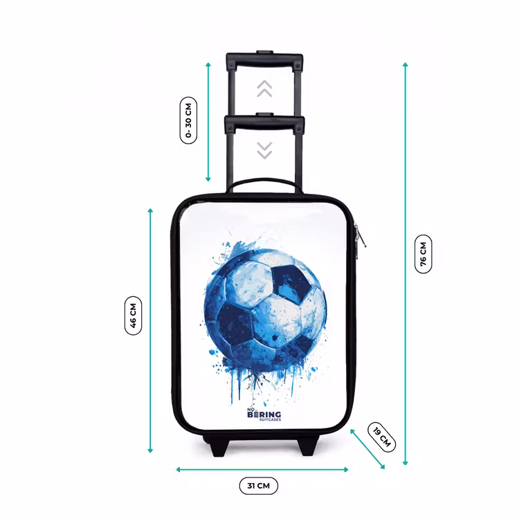 Kinderkoffer - Voetbal - Inktspatten - Blauw - Bal — 6