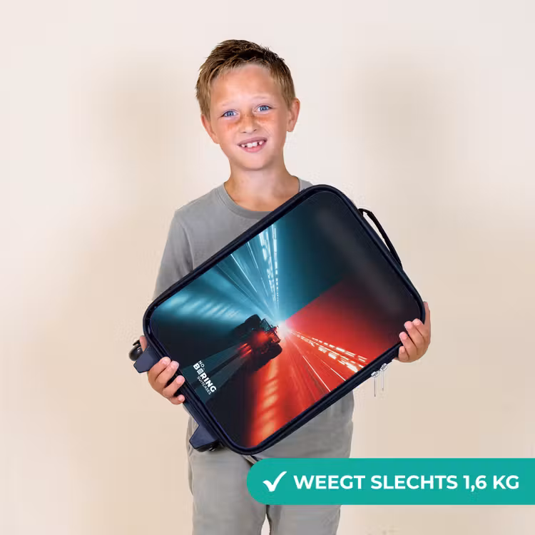 Kinderkoffer - Baan - Raceauto - Neon - Rood — 2