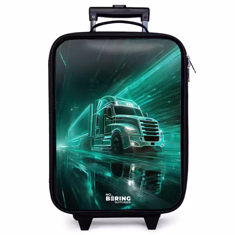 Kinderkoffer - Vrachtwagen - Neon - Groen - Stad — 1
