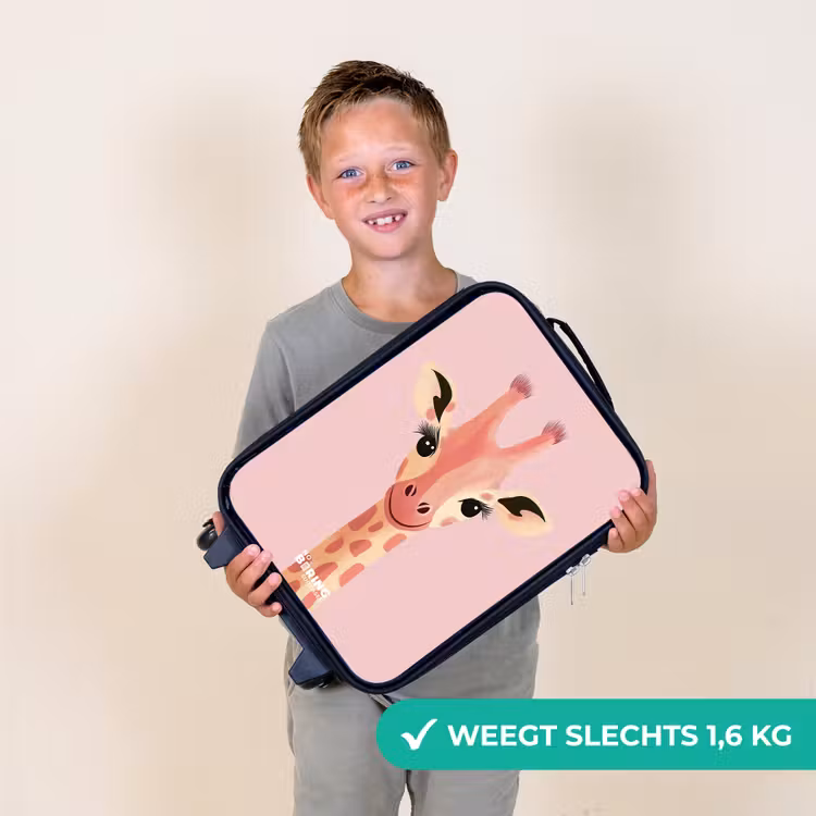 Kinderkoffer - Giraffe - Wimpers - Minimalistisch - Roze — 2