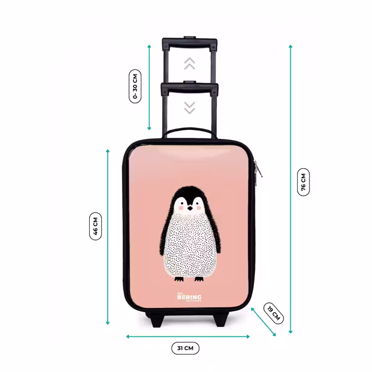 Kinderkoffer - Pinguïn - Stippen - Roze - Minimalistisch — 6