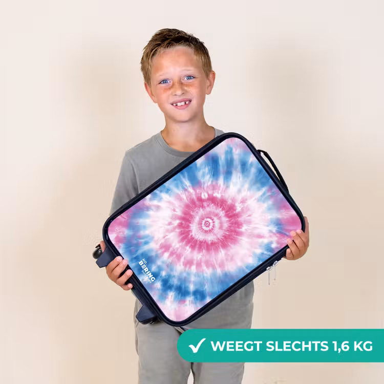 Kinderkoffer - Tie dye - Abstract - Blauw - Roze — 2