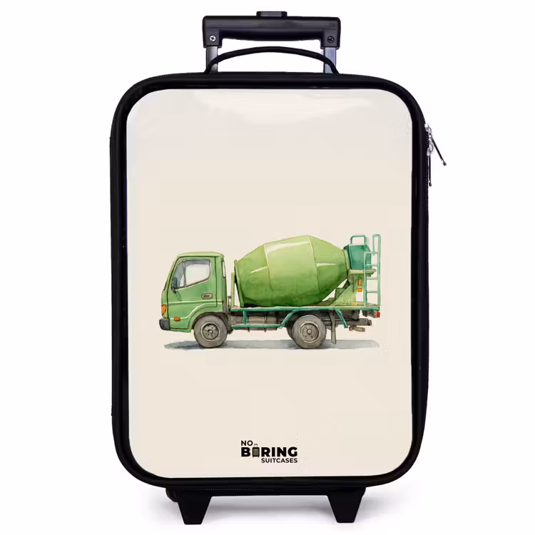 Kinderkoffer - Betonmixer - Getekend - Groen — 1