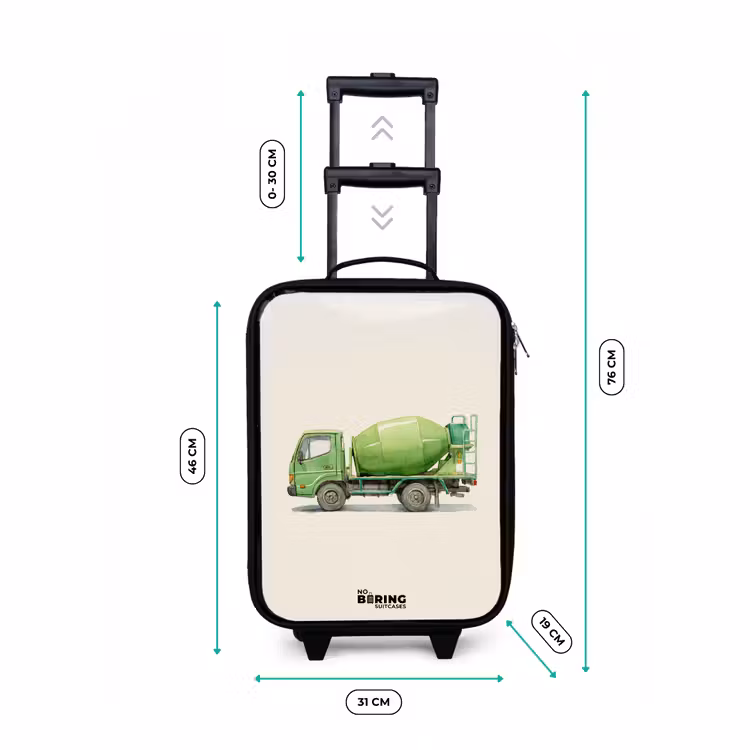 Kinderkoffer - Betonmixer - Getekend - Groen — 6