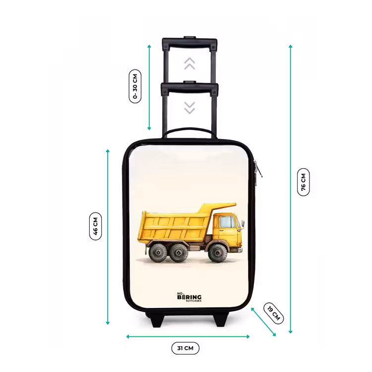 Kinderkoffer - Kiepwagen - Getekend - Geel — 6