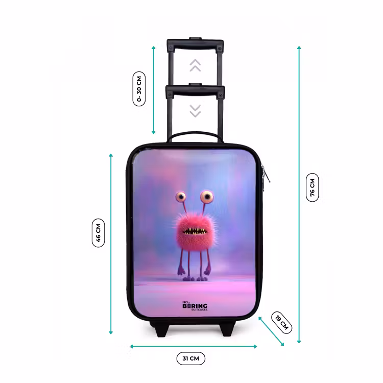 Kinderkoffer - Roze harig monster met grote ogen — 6