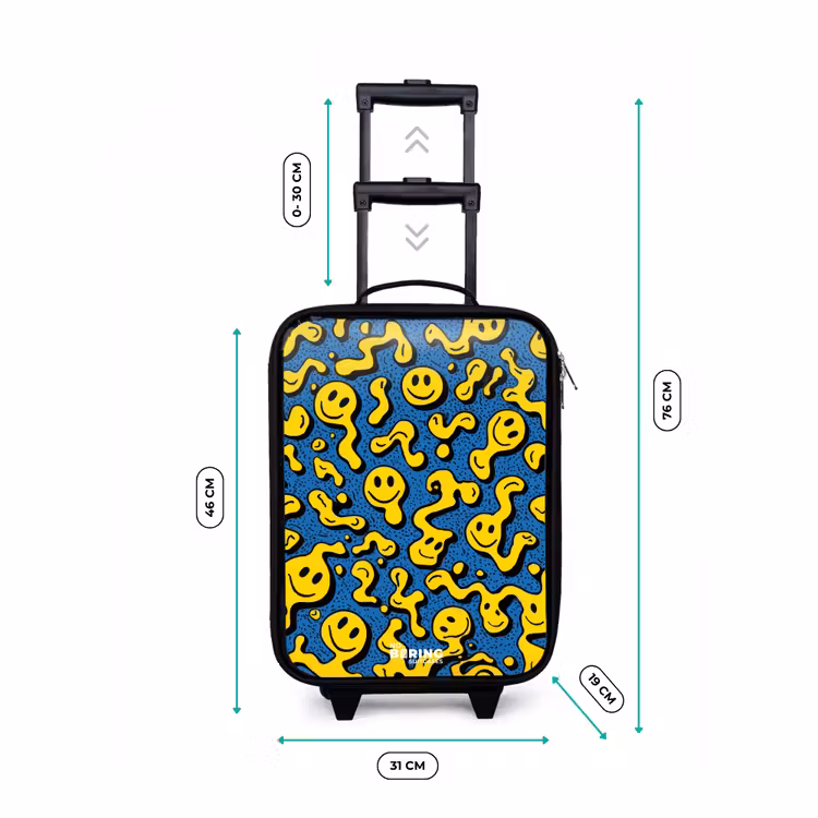 Kinderkoffer - Smiley - Blauw - Geel — 6