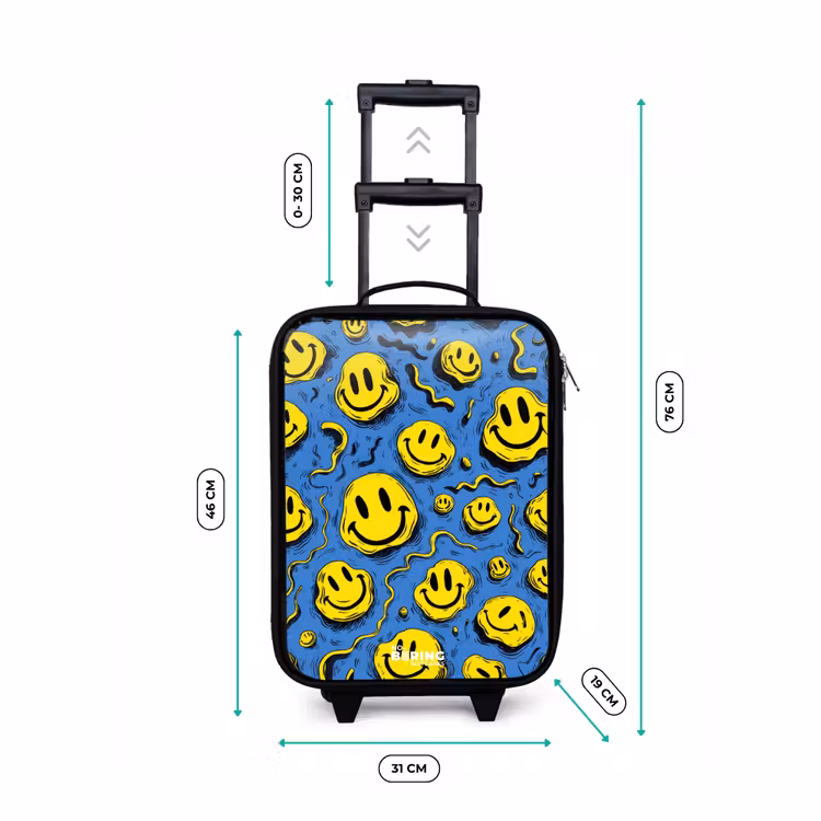 Kinderkoffer - Smiley - Geel - Blauw — 6