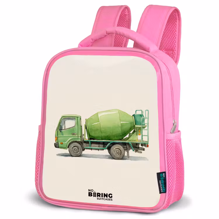Kinderrugzak - Roze - Betonmixer - Getekend - Groen — 6