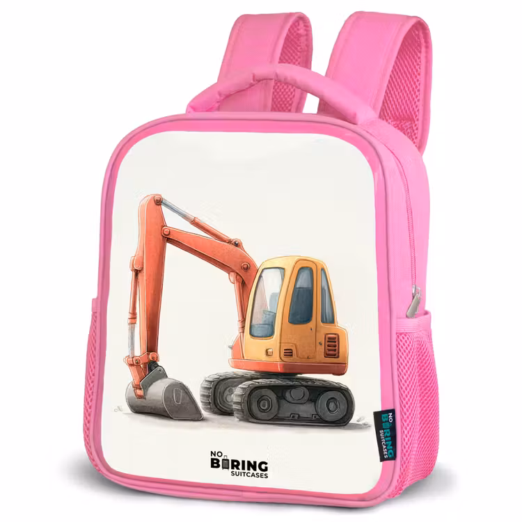 Kinderrugzak - Roze - Graafmachine - Getekend - Oranje — 6