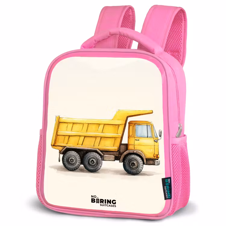 Kinderrugzak - Roze - Kiepwagen - Getekend - Geel — 6