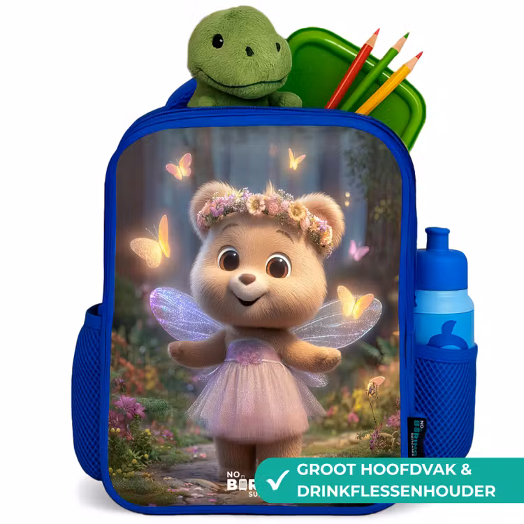Kinderrugzak - Blauw - Beer - Vlinders - Bos - Fairy — 5