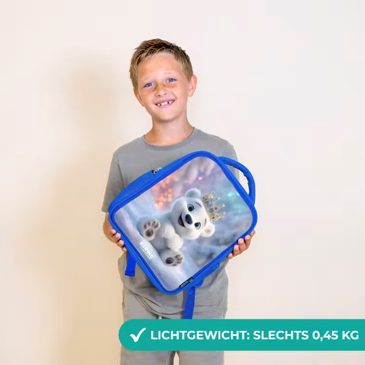 Kinderrugzak - Blauw - IJsbeer - Kroon - Winter — 2