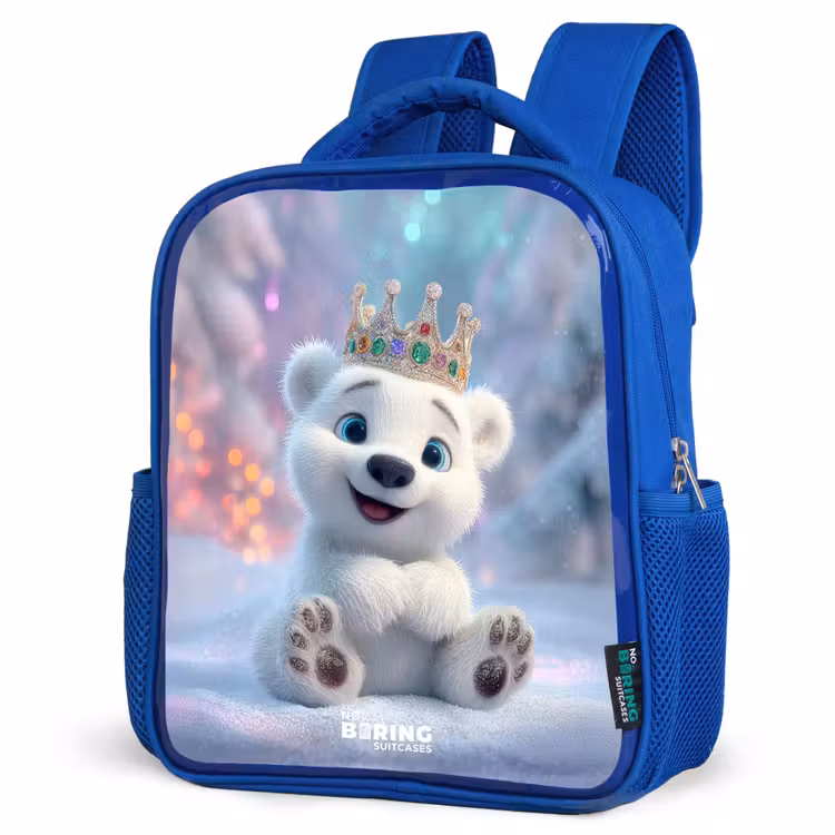 Kinderrugzak - Blauw - IJsbeer - Kroon - Winter — 9