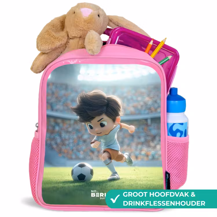 Kinderrugzak - Roze - Jongen - Voetbal - Stadion - Zonlicht — 2