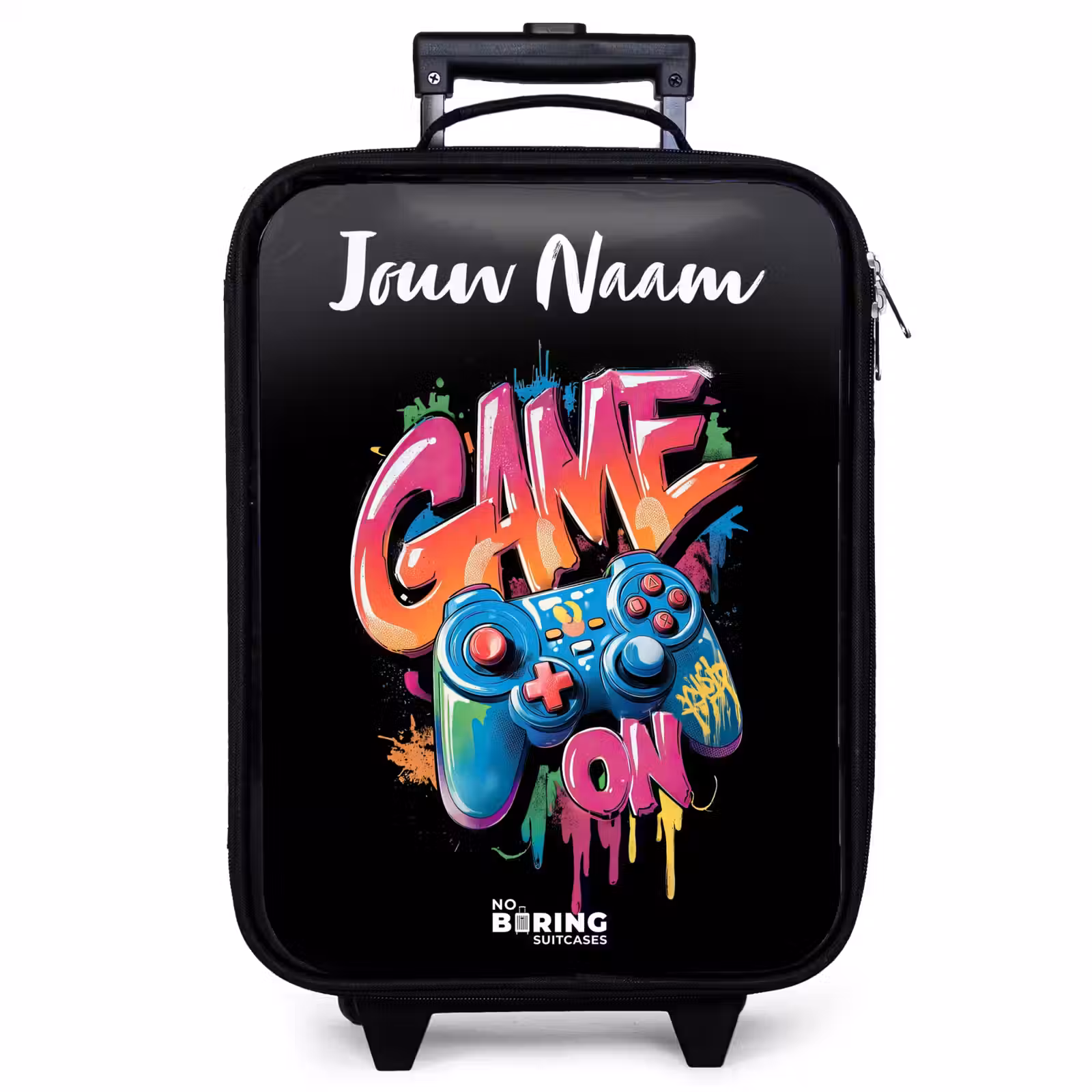 Kinderkoffer met naam - Zwart - Controller - Game - Graffiti - Tekst — 1