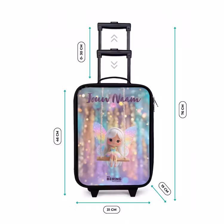 Kinderkoffer met naam - Zwart - Fee - Elf - Regenboog — 6