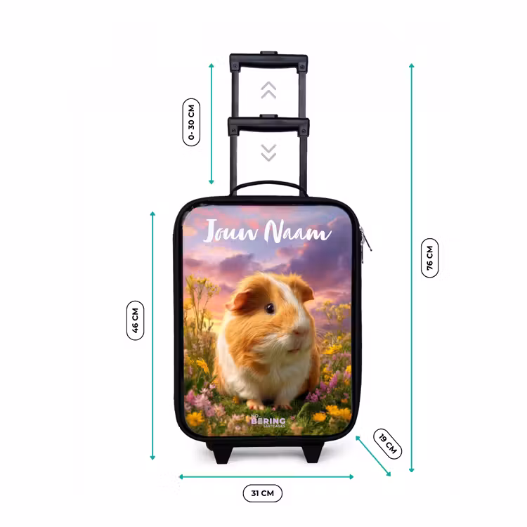 Kinderkoffer met naam - Zwart - Cavia - Natuur - Dier — 6