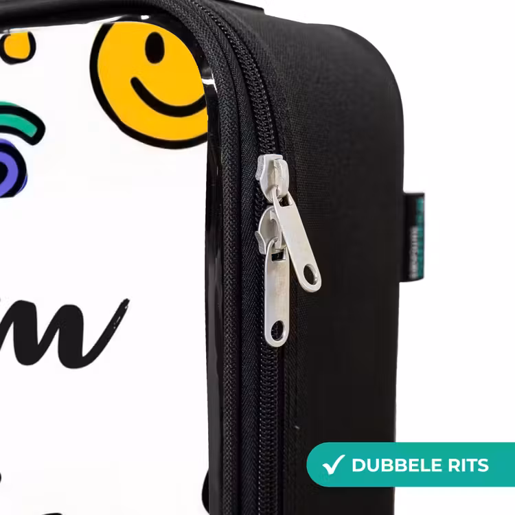 Kinderkoffer met naam - Zwart - Smiley - Hartje - Ster — 5