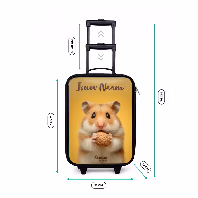 Kinderkoffer met naam - Zwart - Hamster - Walnoot - Dier — 6