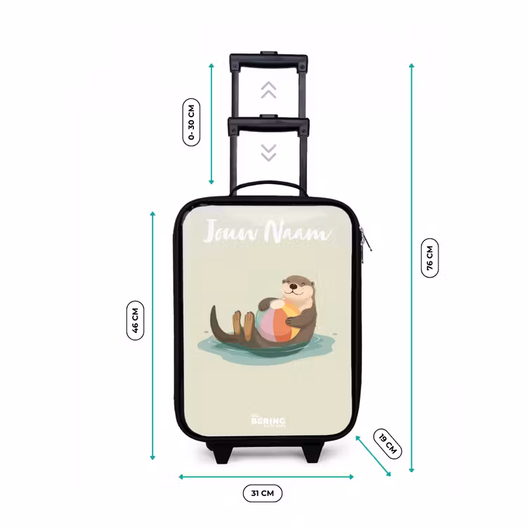 Kinderkoffer met naam - Zwart - Otter - Strandbal - Water — 6